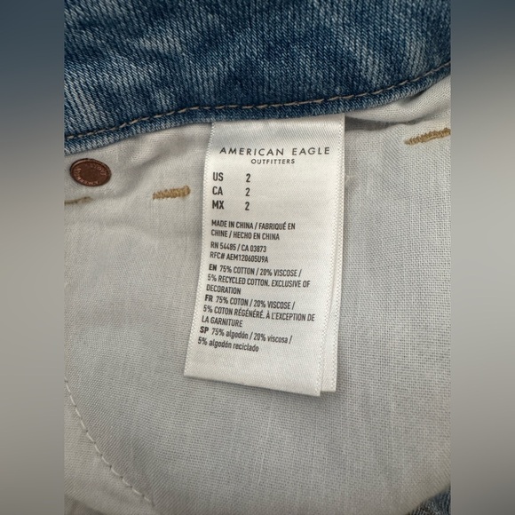 American Eagle Outfitters Blue Jean Shorts Distressed Style - Picture 7 of 8